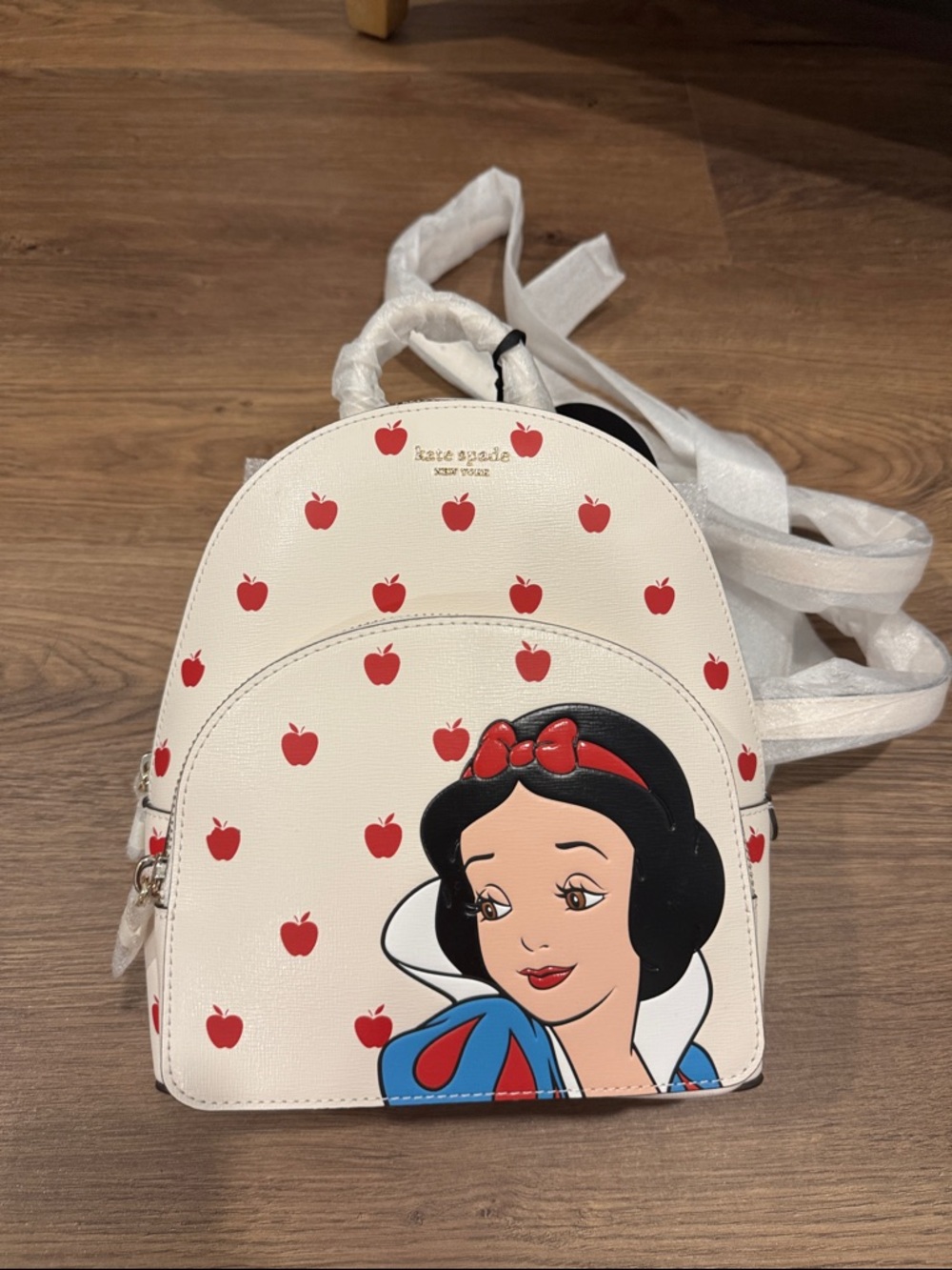 kate spade White & Red Snow White Apple Mini Backpack